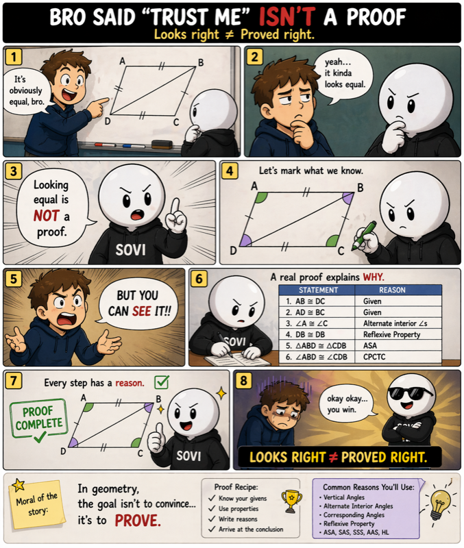 Proofs Involving Angles, Segments, Triangles, and Parallelograms