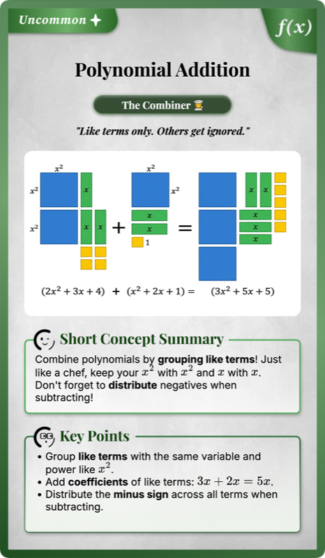 Adding and Subtracting Polynomials rendered