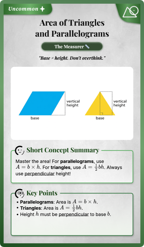 Area of Triangles and Parallelograms rendered
