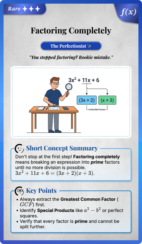 Factoring Completely rendered
