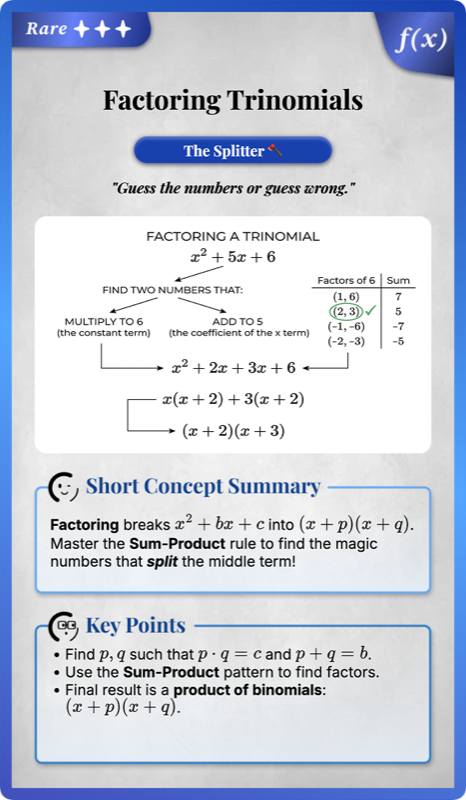 Factoring Trinomials rendered