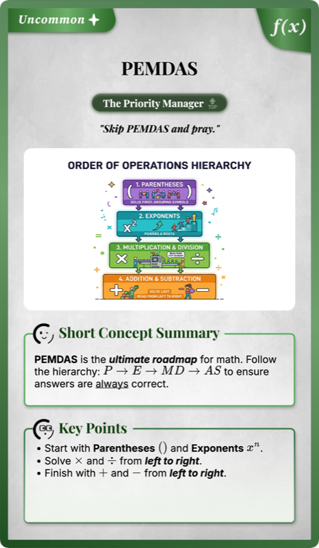 Order of Operations rendered