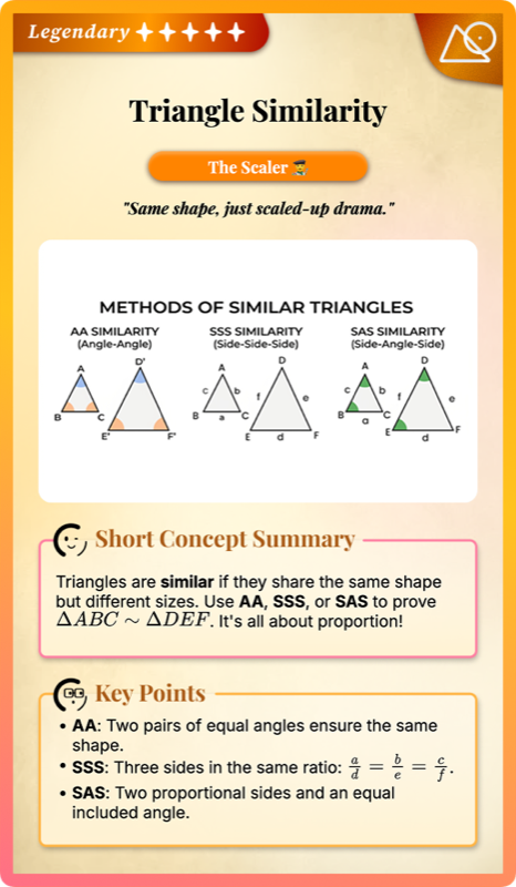 Similarity Criteria for Triangles  AA  SSS  SAS  rendered