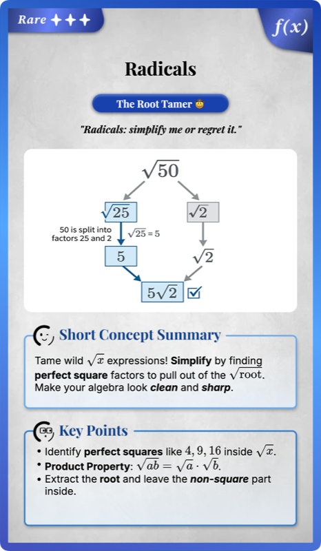 Simplifying Radical Expressions rendered